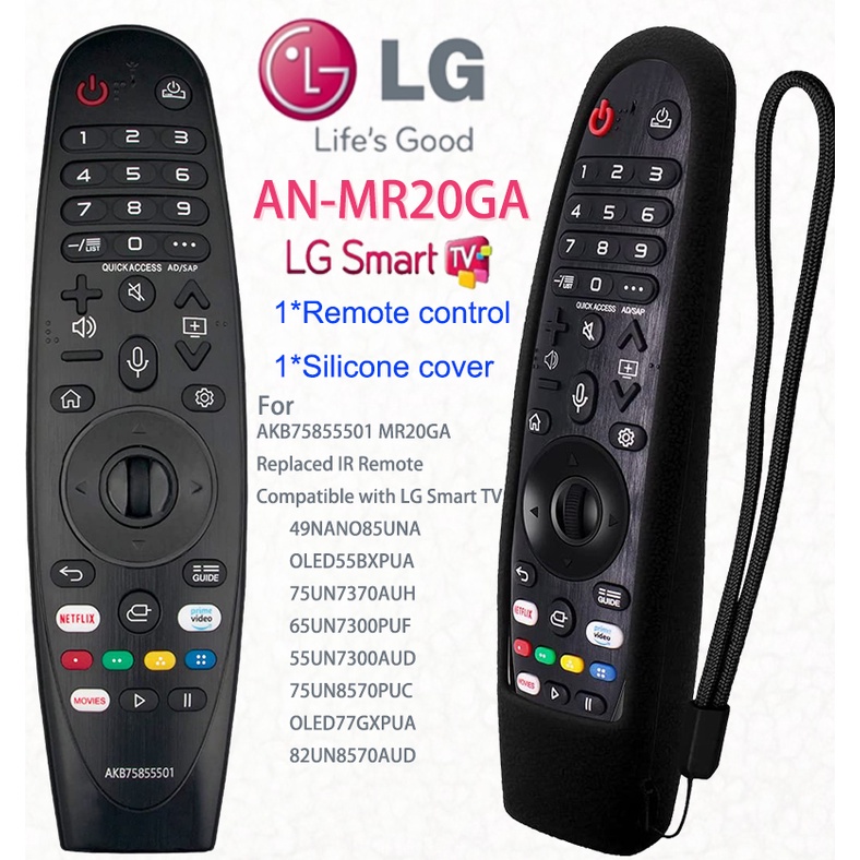 Akb75855501 Mr20ga รีโมตคอนโทรลอินฟราเรด (ไม่มีเสียง ตัวเลือกตัวชี้ และฟังก์ชั่นวิเศษ แบบเปลี่ยน สําหรับ LG Smart TV 49NANO81ANA 49NANO80UNA 55NANO81ANA