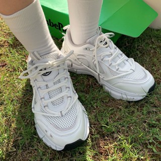 Whiteshoes รองเท้าผ้าใบลําลอง ส้นหนา มีสายรัด สีขาว สไตล์เกาหลี คลาสิก สําหรับสตรี