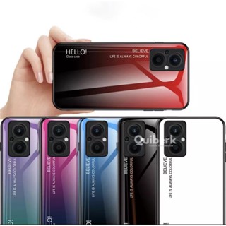 [ส่งจากไทย] Case OPPO Reno 8Z  เคสกระจกสองสี เคสกันกระแทก ขอบนิ่ม เคสกระจกไล่สี สินค้าใหม่ พร้อมส่ง