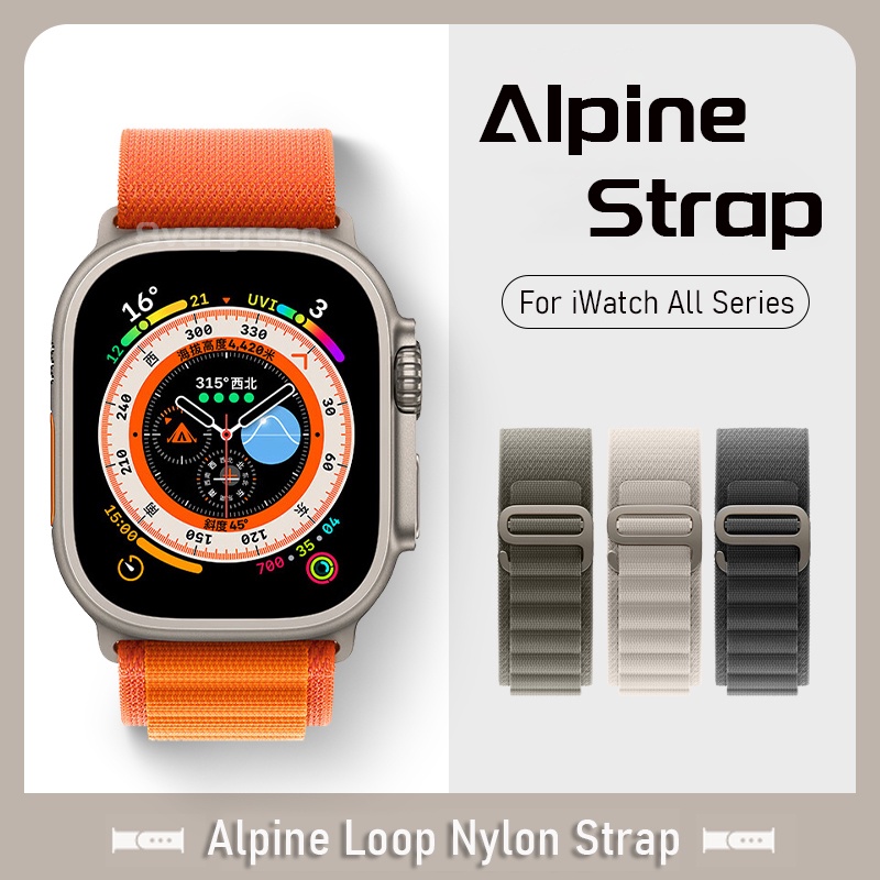 Alpine สายนาฬิกาข้อมือไนล่อน อุปกรณ์เสริม สําหรับ iWatch 49 มม. 45 มม. 41 มม. 44 มม. 40 มม. iWatch Ultra Series 8 7 6 5 4 3 SE
