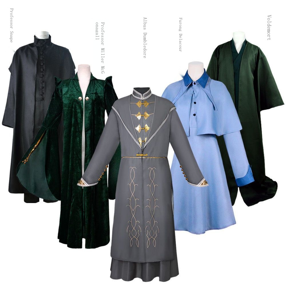 ชุดคอสเพลย์ Harry Potter สําหรับตัวละคร เช่น Dumbledore เสื้อคลุม Voldemort's Professor Snape Fleur และอื่น ๆ