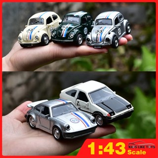 Klt โมเดลรถยนต์ Porsche AE86 Beetle ขนาด 1:43 ของเล่นสําหรับเด็กผู้ชาย และเด็กผู้หญิง