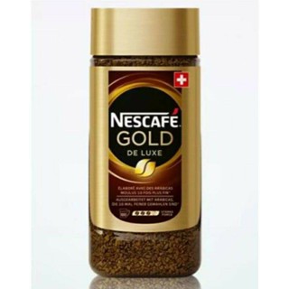 พร้อมส่ง (ขวดแก้ว) Nescafe Gold Deluxe เนสกาแฟโกลด์ เดอลุกซ์ นำเข้าจากสวิส  ดีลักซ์ คอฟฟี่ กาแฟสำเร็จรูปฟรีซดราย 200g.