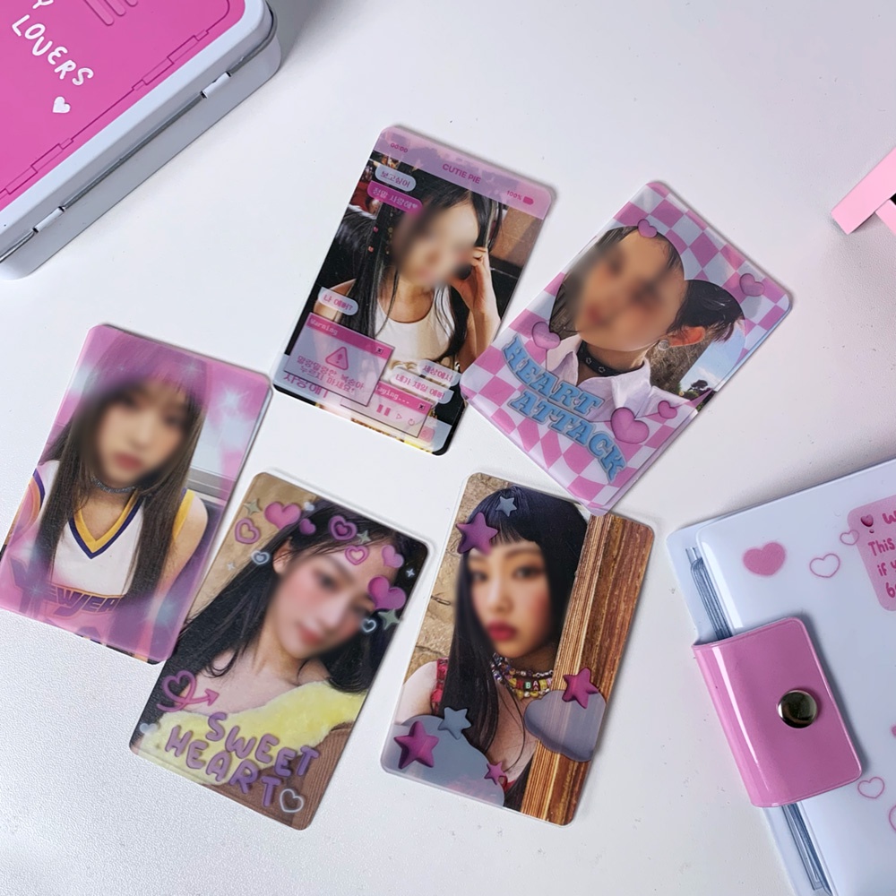 [SOOANG STUDIO] Photocard Frame Pink/Korean CUTE card Frame/5Designs·Photo frame·PET frame card