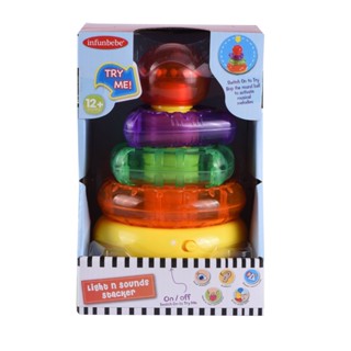 Wel-B x Infunbebe Light n Sounds Stacker (ห่วงเรียงซ้อน) - ห่วงเรียงซ้อน ของเล่นเด็ก สีสันสดใส ทรงเรขาคณิต มีเสียง