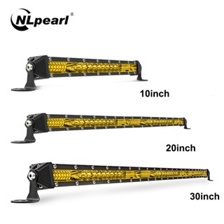 NLpearl 10 20 30 Inch LED Bar 3000K Yellow Amber Spot Flood LED Light Bar for Offroad Truck Boat 4x4 Lada Niva Car LED F