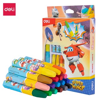 Deli สีชอล์ค 12สี / 18สี / 24สี Oil Pastels สีชอล์คน้ำมัน คุณภาพสูง สีสด เหมาะระบายสี