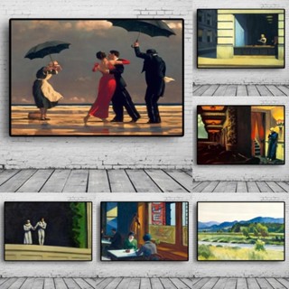 โปสเตอร์ภาพวาดผ้าใบ พิมพ์ลาย Edward Hopper สไตล์โมเดิร์น สําหรับตกแต่งผนังบ้าน ห้องนั่งเล่น