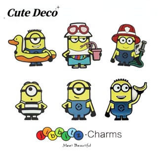 CROCS 【Cute Deco】กระดุมเรซิ่น รูปคนน่ารัก สีเหลือง (7 แบบ) อุปกรณ์เสริม สําหรับรองเท้า