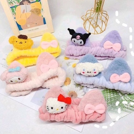 DAH-ที่คาดผม ที่คาดผม sanrio Kuromi cinamob pom แบบผัาขนนิ่ม (พร้อมส่งจากไทย)
