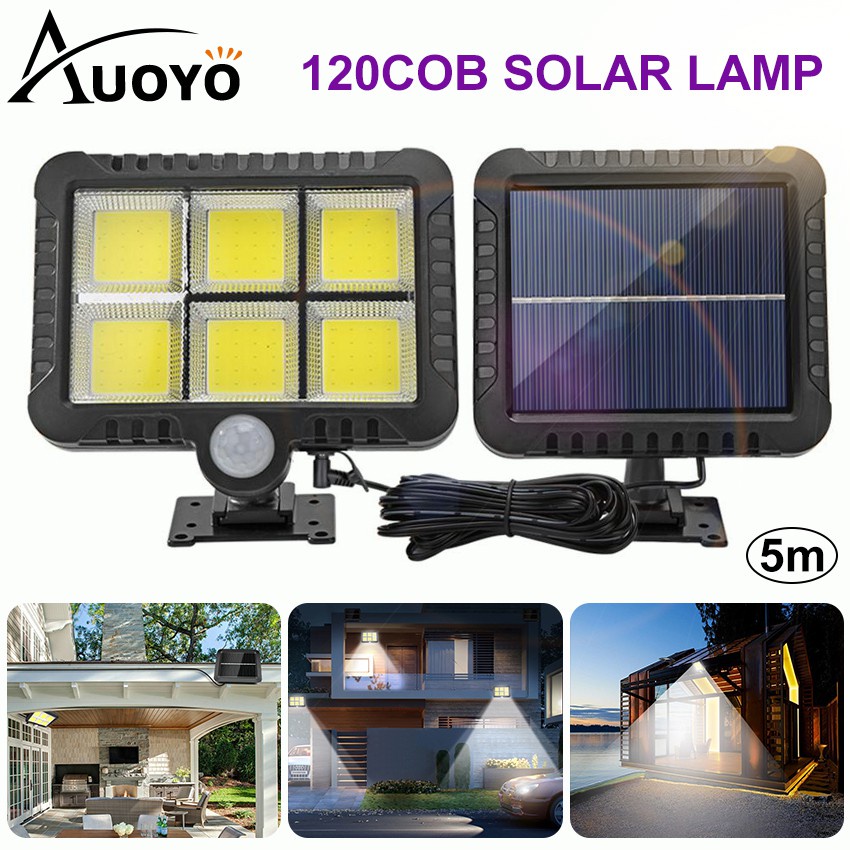 Auoyo Solar Wall Light Outdoor Lighting Motion Sensor COB LED Solar Light Waterproof Street Lamp Induction Wall Lamp for