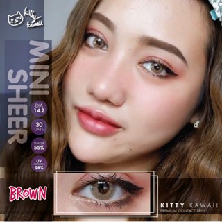 คอนแทคเลนส์ รุ่น mini Sheer ยี่ห้อ Kitty Kawaii สีน้ำตาล มีค่าสายตา