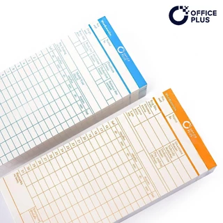 Office Plus บัตรตอก บัตรตอกเวลา ออฟฟิศพลัส (แพ็ค 100 ใบ) ใช้ได้กับเครื่องตอกบัตร OfficePlus ทุกรุ่น