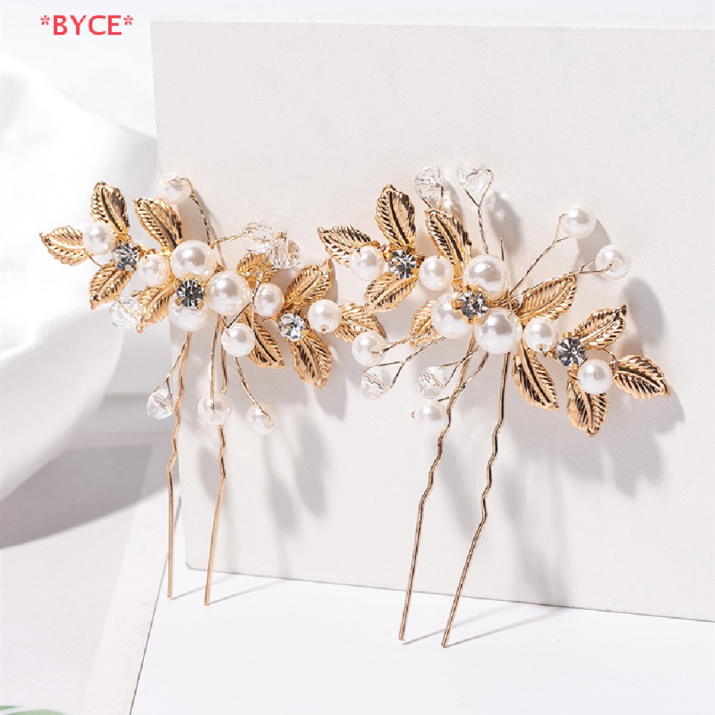 Byce> กิ๊บติดผม รูปตัว U ประดับคริสตัล ไข่มุก สไตล์โบราณ แฟชั่นฮั่นฝู สําหรับเจ้าสาว