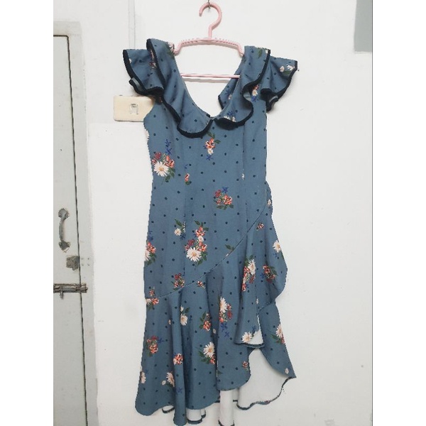 เดรสหางปลาลายดอก ป้าย Orange juice