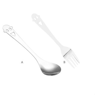 Coffee Spoon Stainless Steel Face Multi-functional Decorative Fruit Fork Eating Cutlery Stirring Scoop Shop Hotel