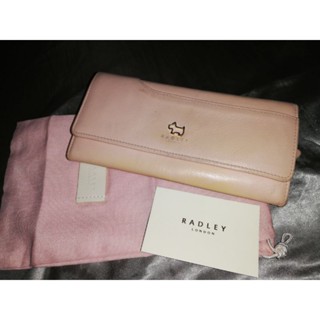 กระเป๋า​สตางค์​ทรงยาวหนังแท้ Radley สีชมพูอ่อน