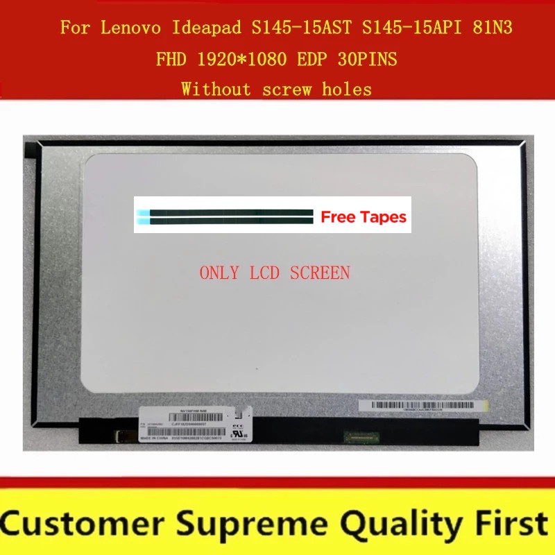 NEW For Lenovo Ideapad S145-15AST S145-15API 81N3 Laptop LCD Screen LED Display Matrix 15.6" 30Pin F