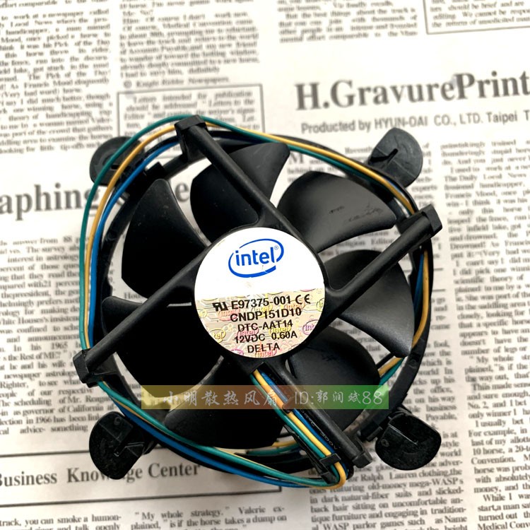 YY INTEL CPU FAN E97639-001 12V 0.60A I3CPU FAN