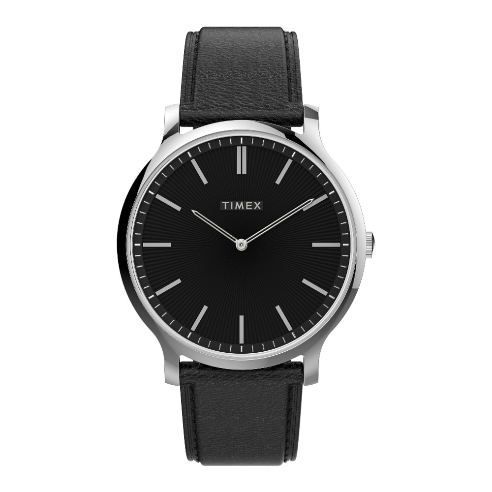 Timex TW2V28300 Gallery นาฬิกาข้อมือผู้ชาย สายหนัง สีดำ หน้าปัด 40 มม.