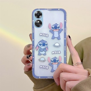 เคสโทรศัพท์มือถือแบบนิ่ม ใส กันกระแทก ลายการ์ตูน Stitch น่ารัก สําหรับ OPPO A17 A17K A77S A77 5G A57 4G 2022 A96 4G A76 A17 A77S