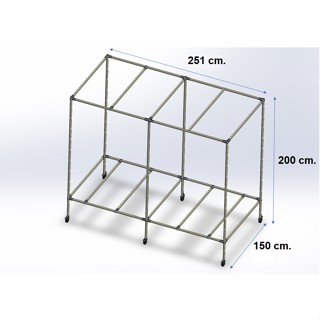 โต๊ะปลูก ขนาด 150x251x H200 cm.