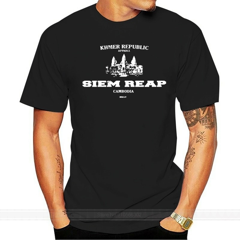 ผู้ชาย T เสื้อเขมร republic siem reap กัมพูชาเสื้อยืดผ้าฝ้าย tshirt ผู้ชายฤดูร้อนแฟชั่นเสื้อยืดยูโรข