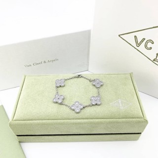 VAN CLEEFS &amp; ARPELS VINTAGE ALHAMBRA 5 MOTIFS CHARM BRACELET WITH DIAMONDS กำไล สร้อยข้อมือ แวน คลีฟ แอนด์ อาร์เปลส์