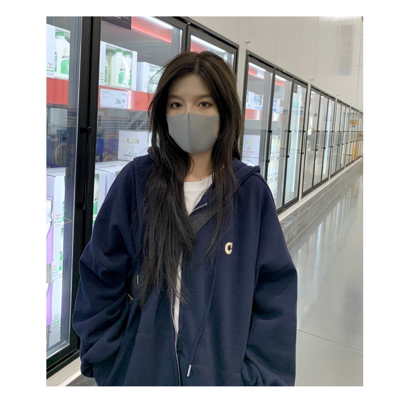 ส่งไวจากไทย SELLDA เสื้อฮู้ด ลายตัวหนังสือ แขนยาว สไตล์เกาหลี โอเวอร์ไซซ์ สำหรับผู้หญิง