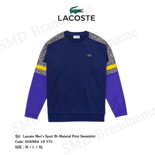 Lacoste เสื้อสเวตเชิ้ต รุ่น Lacoste Mens Sport Bi-Material Print Sweatshirt Code: SH4904 10 Y7J