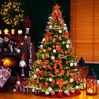 Christmas Tree ต้นคริสต์มาส สีเขียว ขนาด 90,150,180, 210 CM ต้นคริสต์มาสปลอม ขาพลาสติก ฐานเหล็ก กันน้ำ ทนทาน