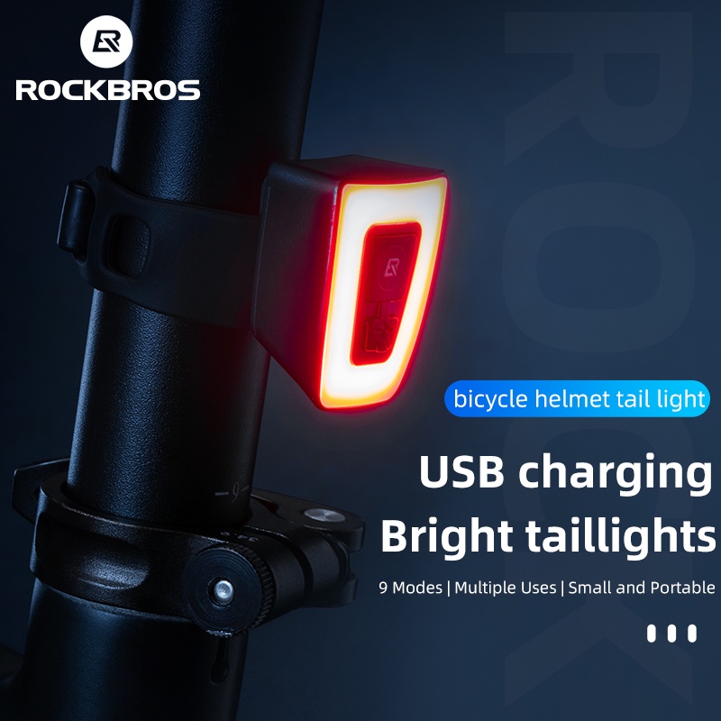 ROCKBROS ไฟท้ายจักรยาน LED สว่างมาก ชาร์จ USB กันฝน 5 รุ่น