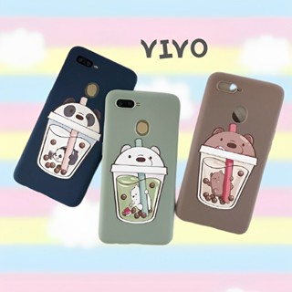 เคสซิลิโคน เคสvivo ลายชานมน้องหมี สำหรับรุ่น Vivo  #930