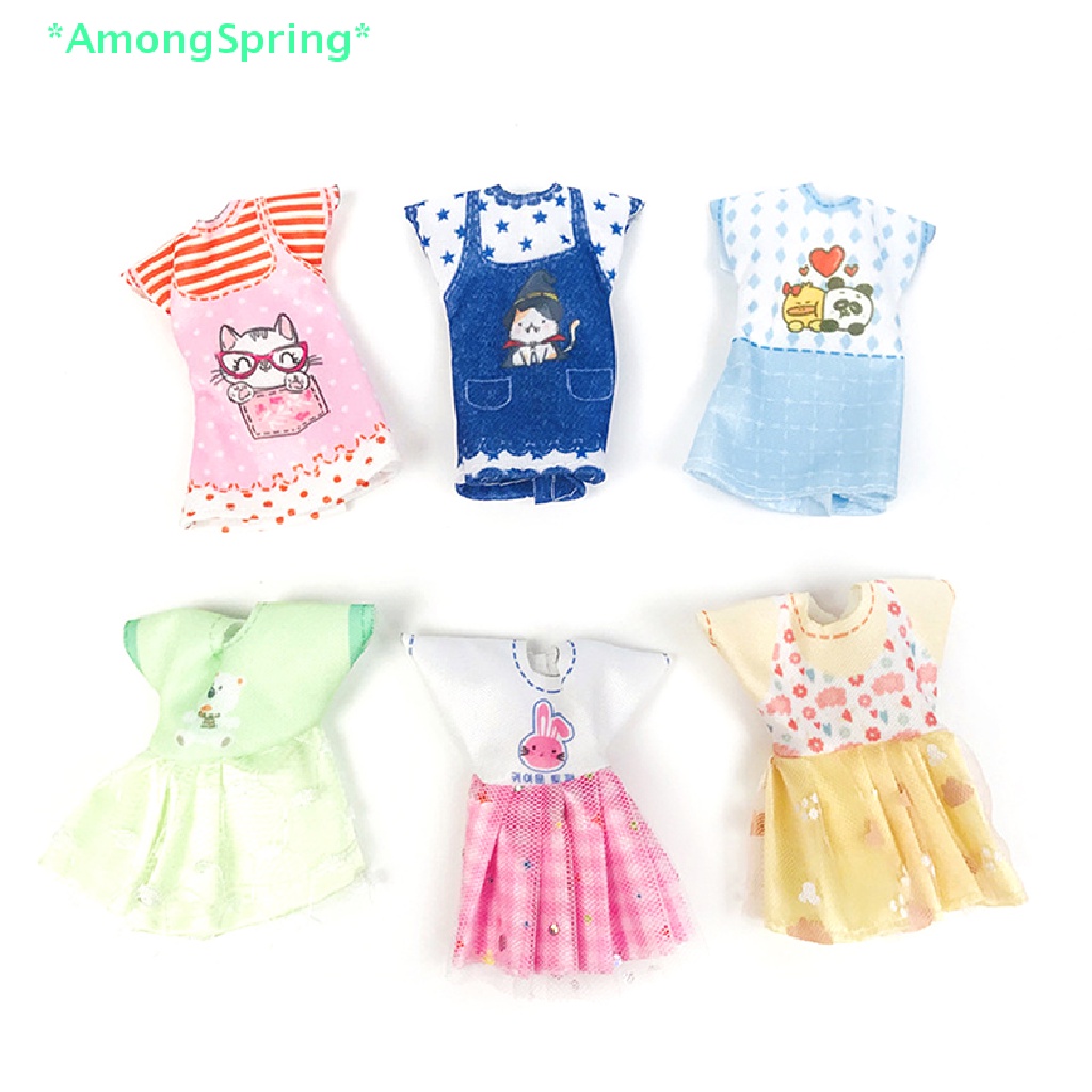 Amongspring> ใหม่ ชุดเดรสแฟชั่น 16 ซม. อุปกรณ์เสริม สําหรับตุ๊กตา 1/12