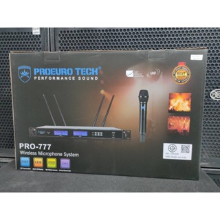 ไมค์ลอยคู่ PROEUROTECH รุ่น PRO777 ปรับคลื่นความถี่UHF 4เสาสัญญาณ (มาพร้อมกล่องใส่ไมค์ PRO777)