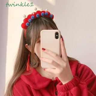 Twinkle1 ที่คาดผม ประดับพู่ สีแดง สไตล์จีน