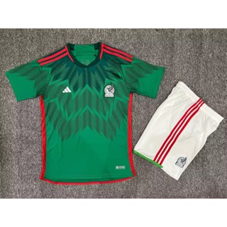 ใหม่ เสื้อกีฬาแขนสั้น ลายทีมชาติฟุตบอล Mexico สีเขียว และกางเกงขาสั้น ไซซ์ S-2XL 2223