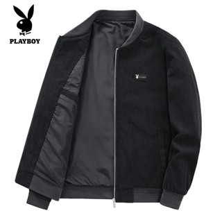 Playboy เสื้อกันหนาว เสื้อกีฬา มีฮู้ด สไตล์เกาหลี สําหรับผู้ชาย