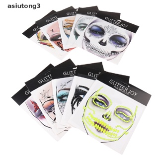 [asiutong3] Halloween Skull Eye Face Temporary Tattoos Art Sticker DIY Makeup Cosplay Props
 Boutique