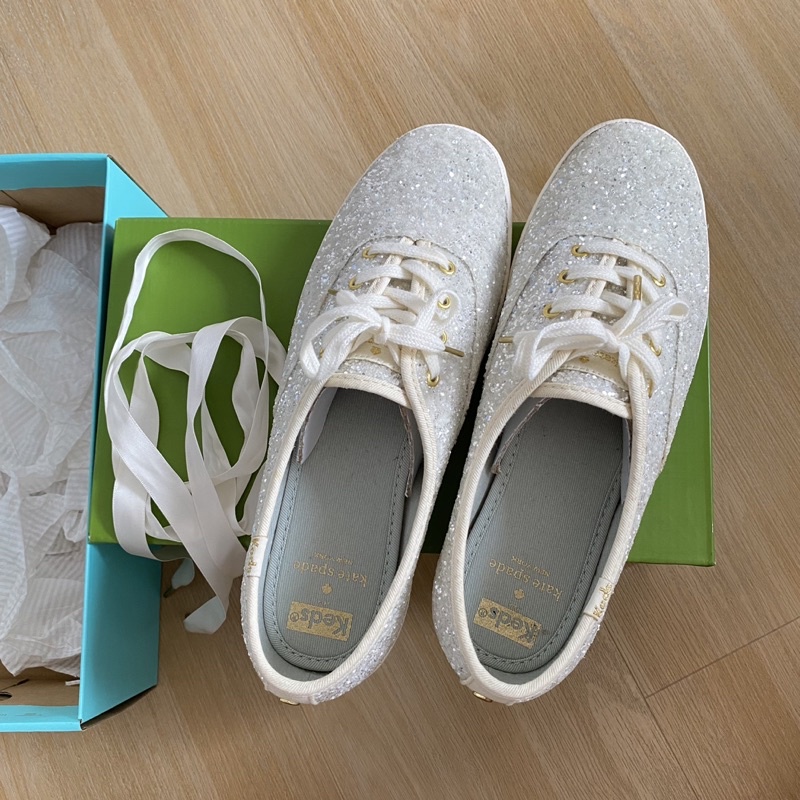รองเท้ากลิตเตอร์ Keds glitter cream (used once) 25.5cm