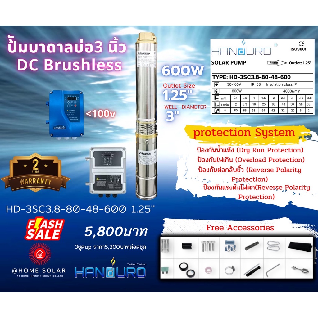 ปั๊มน้ำบาดาล Handuro (ราคานี้ถึงสิ้นเดือน พฤศจิกายน 2565 เท่านั้น!!)