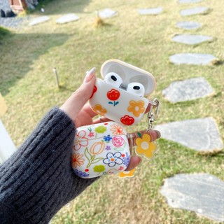 เคสหูฟังบลูทูธไร้สาย Tpu แบบนิ่ม ลายการ์ตูนดอกไม้น่ารัก หรูหรา สําหรับ AirPods 3 3