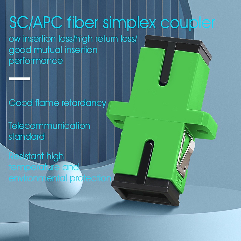 Free Shipping 300/bag SC APC Simplex mode Fiber optic Adapter SC APC Optical fiber coupler SC Fiber 