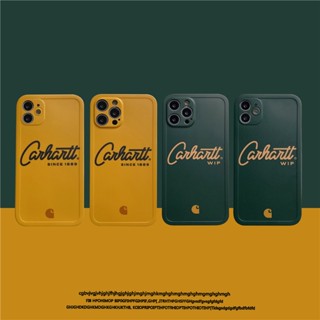 【พร้อมส่ง】เคสโทรศัพท์มือถือ ซิลิโคนนิ่ม ขอบตรง ลายแบรนด์ Carhartt สีพื้น สําหรับ iPhone 14 Pro Max 14 Plus 11 12 Pro Max 13 Pro Max