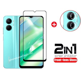 2 in 1 ฟิล์มกระจกนิรภัย สําหรับ Realme C33 C30 C30s ป้องกันหน้าจอ ฟิล์มกระจก เลนส์ด้านหลัง กล้อง ป้องกันเต็มรูปแบบ