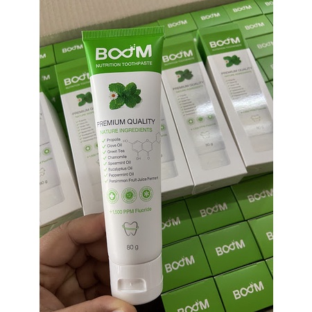 ยาสีฟันบูม Boomยาสีฟัน เหงือกดี ลมหายใจหอมสดชื่น 80g.
