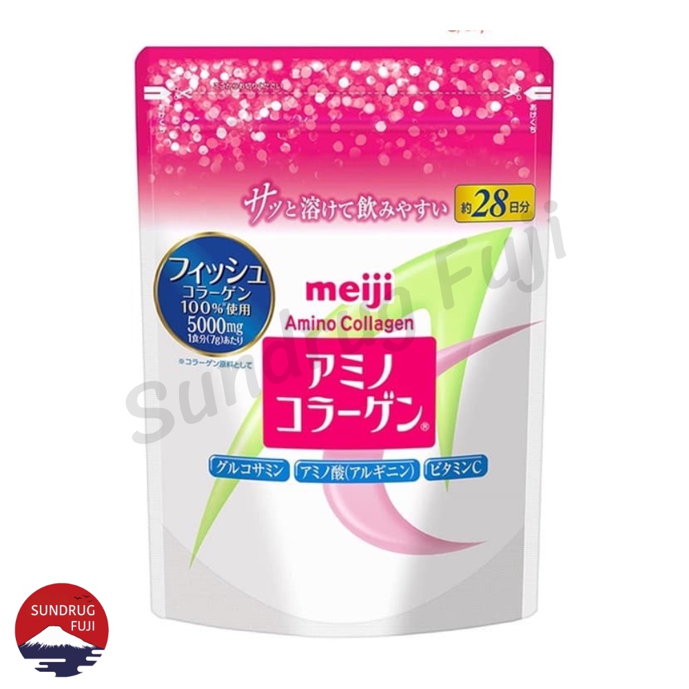 New Meiji Amino Collagen คอลลาเจนผง 28วัน(196g)ส่งตรงจาก ญี่ปุ่น %