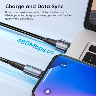 Toocki PD 20W USB C สายเคเบิล 2.4A ชาร์จเร็ว Type C ถึง 1OS Pad ที่ชาร์จ C-L สายเคเบิลข้อมูล สายไฟ