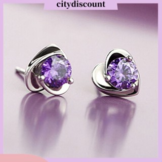 &lt;citydiscount&gt;  Women Rhinestone Silver Plated Ear ต่างหูแบบติดหูs ต่างหู