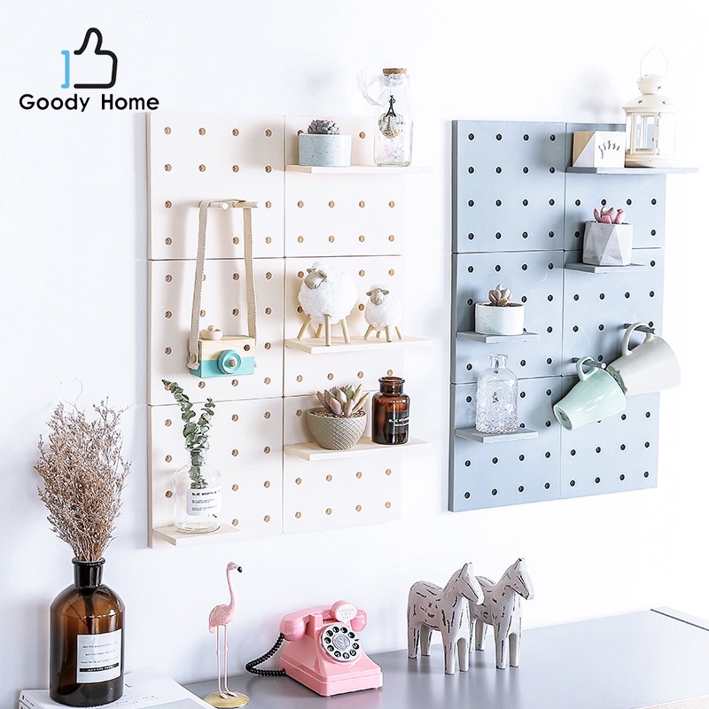 Goody Home แผ่นวางของติดผนัง ใช้กาวสองหน้าในการติดผนัง แทนการเจาะผนัง ใช้วางของใช้ ตกแต่งผนังได้